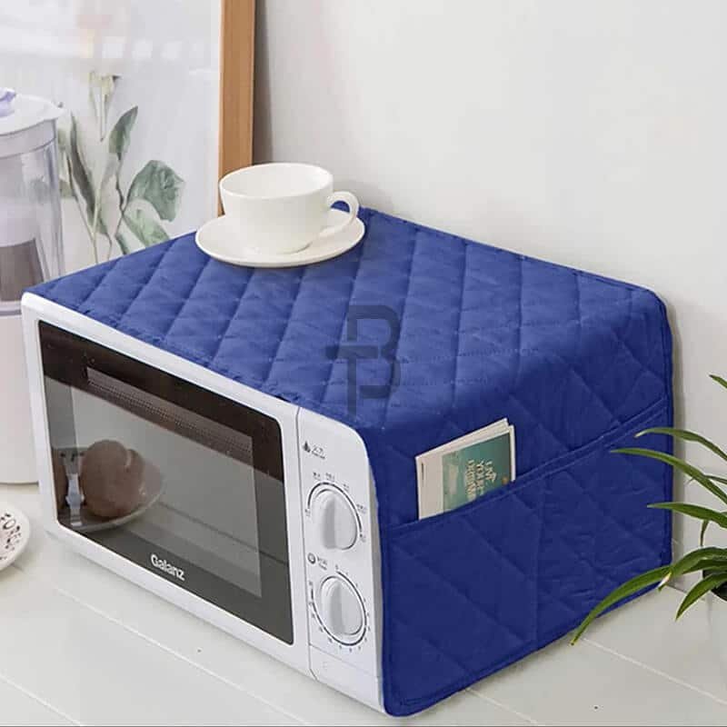 Blue Waterproof Quilted Microwave Oven Cover