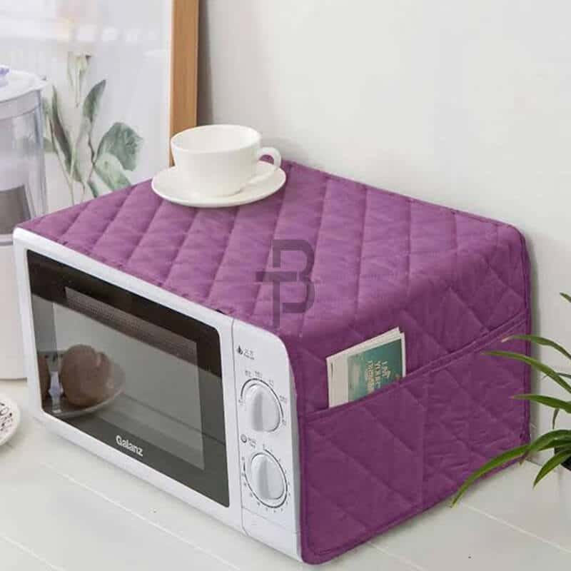 Purple Waterproof Quilted Microwave Oven Cover