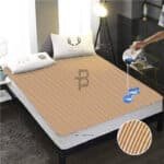 Terry Cotton Waterproof Mattress Cover -copper Stripe