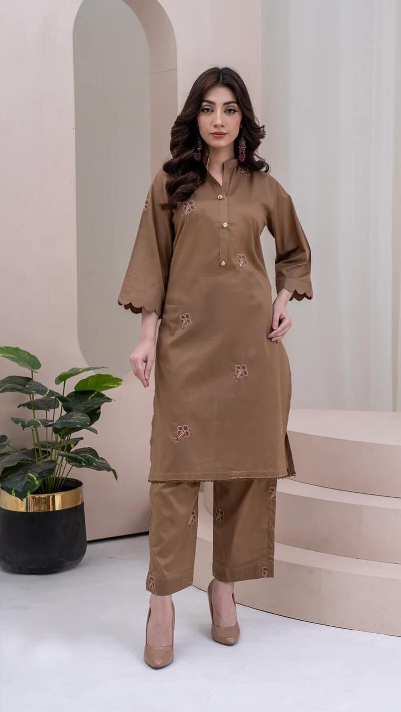 2 PCS Embroidered Lawn Suit for Women – Summer Collection