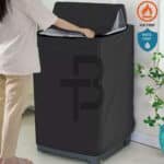 Waterproof Top Loaded Washing Machine Cover- Black Color